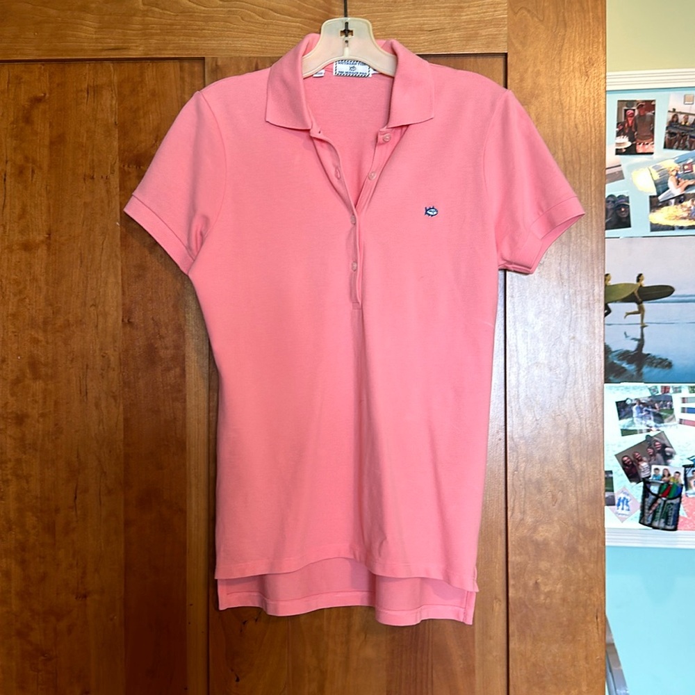 Women's Short Sleeve Polo Tee - Pink